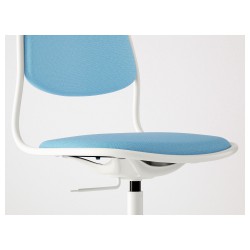 Фото4.Кресло офисное IKEA ÖRFJÄLL / SPORREN поворотное белый, голубой 491.623.69