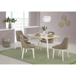 Фото6.Комплект обідній HALMAR стіл  Petrus і стільці Toledo  120x85x75 см Бук/Білий