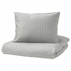 Фото1.Комплект постельного белья NATTJASMIN 703.371.31 светло-серый 200 * 200/50 * 60 IKEA