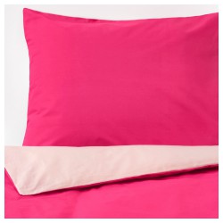 Фото3.Комплект постільної білизни DVALA 003.775.02 рожевий 150*200/50*60 IKEA