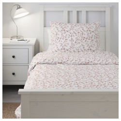 Фото1.Комплект постільної білизни HÄSSLEKLOCKA 403.902.95 білий/рожевий 150*200/50*60 IKEA