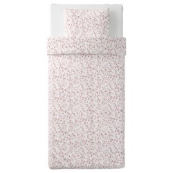 Фото4.Комплект постільної білизни HÄSSLEKLOCKA 403.902.95 білий/рожевий 150*200/50*60 IKEA
