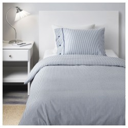 Фото4.Комплект постельного белья NYPONROS 501.891.60 белый/синий 150*200/50*60 IKEA