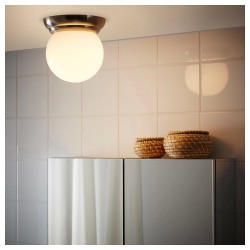 Фото2.Настенный светильник, никелированный, белый LILLHOLMEN IKEA 700.774.68
