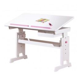 Фото1.Письменный стол BARU Halmar белый/розовый-синий