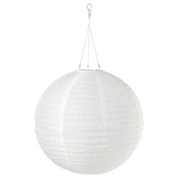 Фото1.Подвесная лампа, солнечная энергия, белый шар SOLVINDEN IKEA 503.828.22