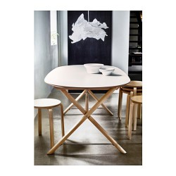 Фото2.Стол белый береза 185x90 SLAHULT 990.403.42 IKEA