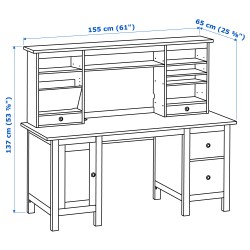 Фото4.Рабочий стол белий HEMNES IKEA 290.005.04