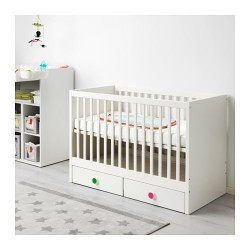 Фото3.Детская кровать белая с ящиками 60x120 STUVA / FRITIDS 391.805.66 IKEA