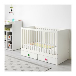 Фото4.Дитяче ліжко біле з ящиками  60x120 STUVA / FRITIDS 391.805.66 IKEA
