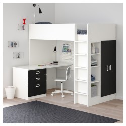 Фото1.Кровать черно-белая STUVA IKEA 192.677.49