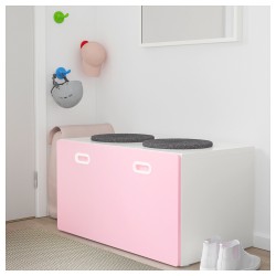 Фото1.Скамейка розово-белая STUVA IKEA 992.621.92