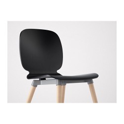 Фото1.Кресло черное Ernfrid береза SVENBERTIL 491.976.94 IKEA