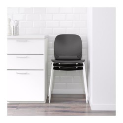 Фото1.Крісло чорне Broringe з білими ніжками SVENBERTIL 791.976.97 IKEA