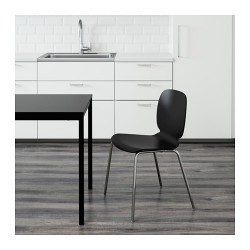 Фото3.Крісло чорне Broringe з хромованими ніжками SVENBERTIL 691.976.93 IKEA