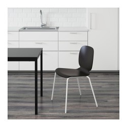 Фото2.Крісло чорне Broringe з білими ніжками SVENBERTIL 791.976.97 IKEA