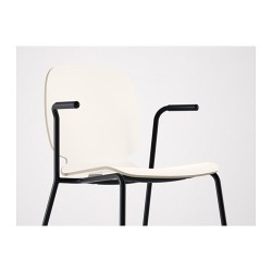 Фото1.Кресло белое, Dietmar рама черная SVENBERTIL 391.977.03 IKEA