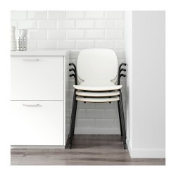 Фото3.Кресло белое, Dietmar рама черная SVENBERTIL 391.977.03 IKEA