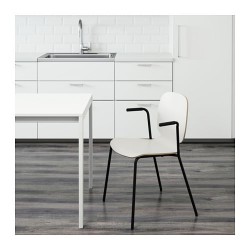 Фото2.Кресло белое, Dietmar рама черная SVENBERTIL 391.977.03 IKEA