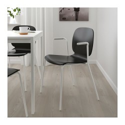 Фото1.Кресло черное Dietmar рама белая SVENBERTIL 692.597.42 IKEA