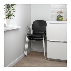 Фото2.Кресло черное Dietmar рама белая SVENBERTIL 692.597.42 IKEA