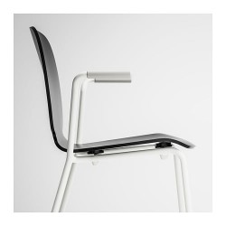 Фото3.Кресло черное Dietmar рама белая SVENBERTIL 692.597.42 IKEA