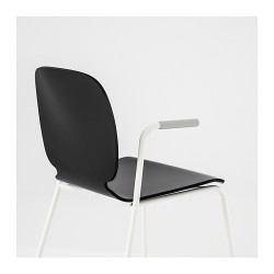 Фото4.Кресло черное Dietmar рама белая SVENBERTIL 692.597.42 IKEA
