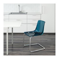 Фото1.Кресло синее хром TOBIAS 603.347.22 IKEA