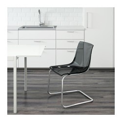 Фото3.Кресло прозрачно-серое хром TOBIAS 203.496.74 IKEA