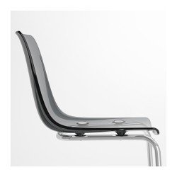 Фото1.Кресло прозрачно-серое хром TOBIAS 203.496.74 IKEA