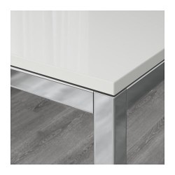 Фото2.Стол хромированный, глянцевый белый 135x85 TORSBY 399.318.45 IKEA