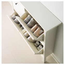 Фото1.Тумба для обуви на 4 отделения белая HEMNES IKEA 601.561.21