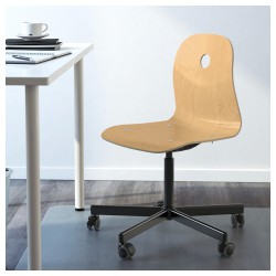 Фото1.Кресло IKEA VÅGSBERG/SPORREN поворотное березовый шпон, черный 890.066.64