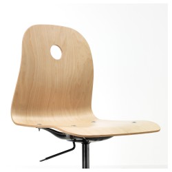 Фото3.Кресло IKEA VÅGSBERG/SPORREN поворотное березовый шпон, черный 890.066.64