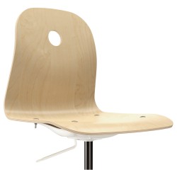 Фото2.Кресло IKEA VÅGSBERG/SPORREN поворотное березовый шпон, белый 090.066.63