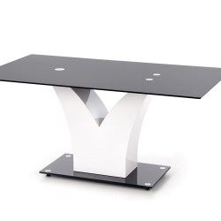 Фото5.Комплект обідній HALMAR стіл VESPER  і стільці K-132 160x90x76 см Чорний/Білий