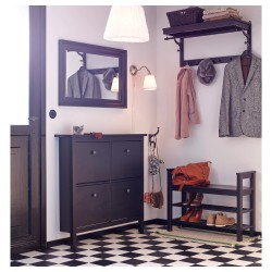 Фото2.Вішалка з полицею для головних уборів чорно-коричнева HEMNES IKEA 102.458.70