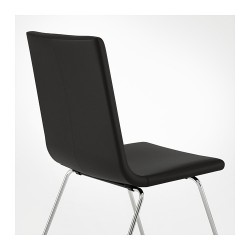Фото1.Кресло хромированное Бумстад черное VOLFGANG 904.023.52 IKEA