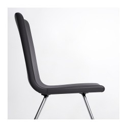 Фото2.Кресло хромированное Бумстад черное VOLFGANG 904.023.52 IKEA