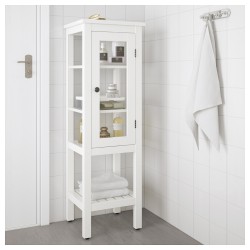 Фото1.Высокий шкаф / стеклянная дверь, белый HEMNES IKEA 203.966.46