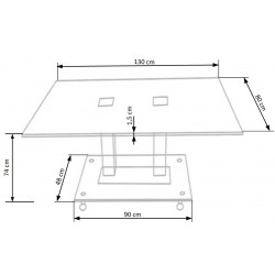 Фото2.Комплект обідній HALMAR стіл Walter 2 і стільці K-85 130x80x74 см Чорний